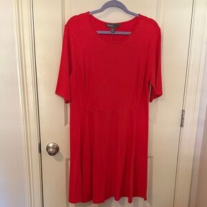 Donna Ricco Bold Red Midi Dress